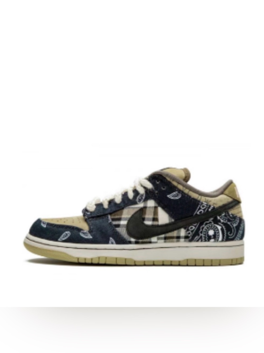 Nike Dunk Low SE Navy Bandana plad with Tan Accents